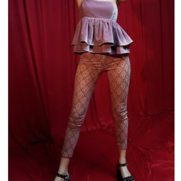 UO Susie Jacquard High-Waisted Zip-Front Pant - Picture 1 of 4